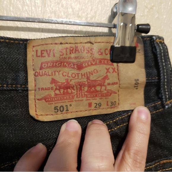 Levi's 501 Cropped Straight Leg Jeans Button Fly Size‎ 29 - Picture 6 of 6